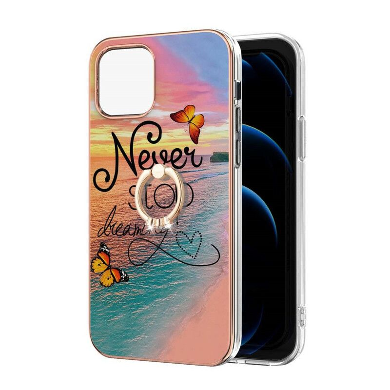 Coque iPhone 13 Anneau-support Never Stop Dreaming