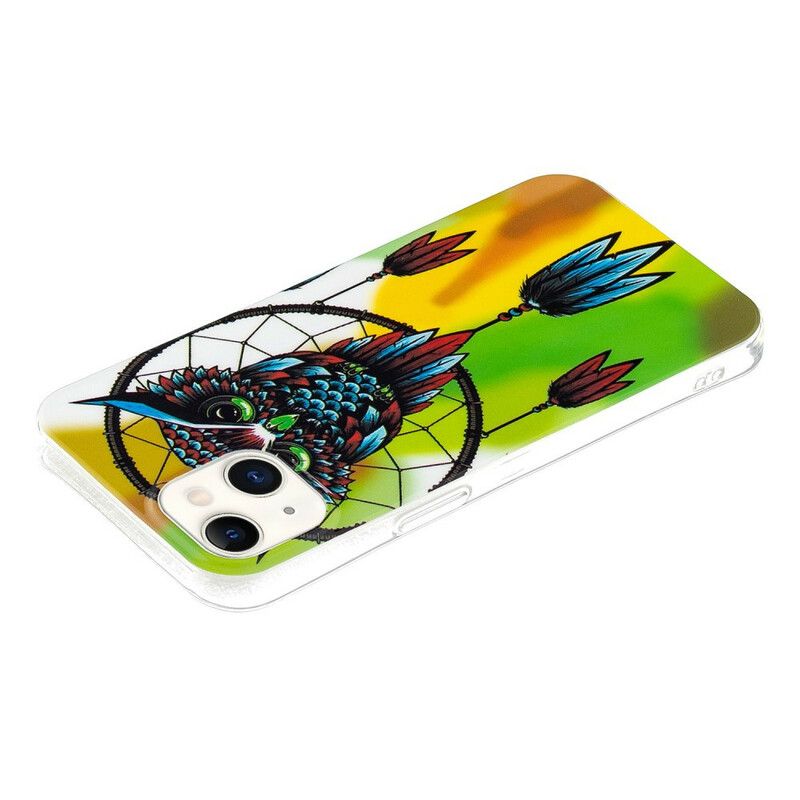 Coque iPhone 13 Attrape Rêves Hibou Fluorescente