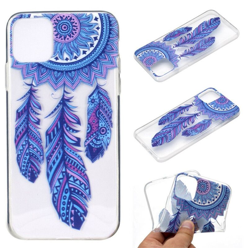 Coque iPhone 13 Attrape Rêves Plumes Bleues