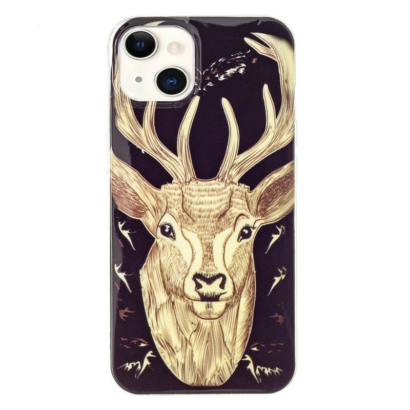 Coque iPhone 13 Cerf Majestueux Fluorescente