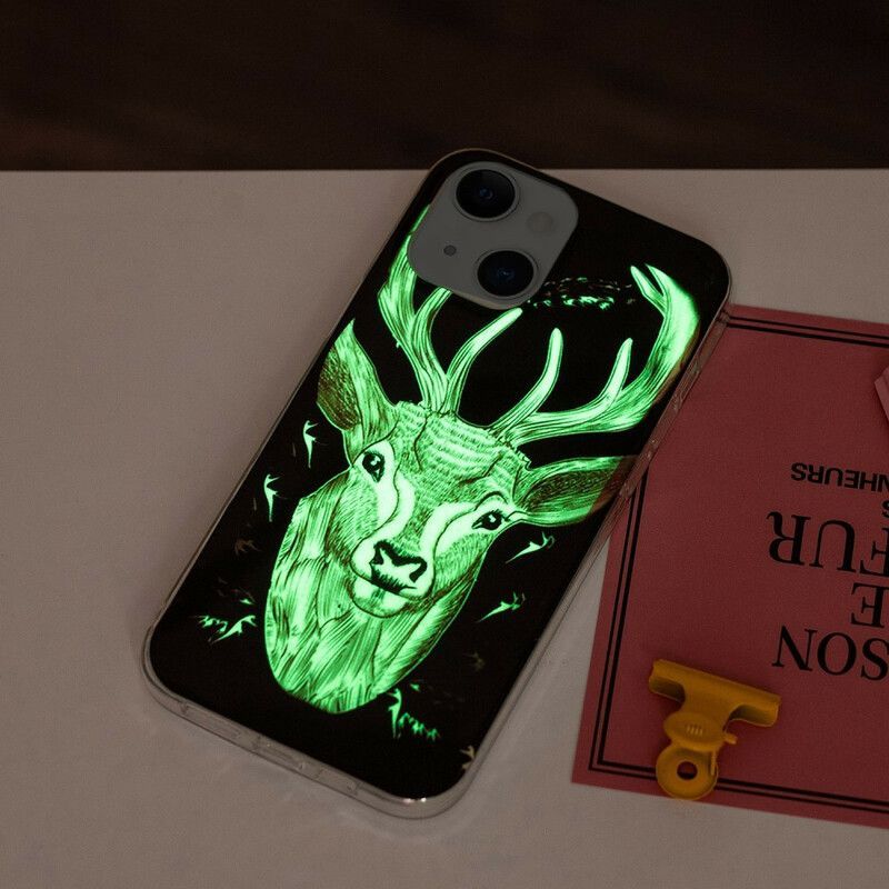 Coque iPhone 13 Cerf Majestueux Fluorescente