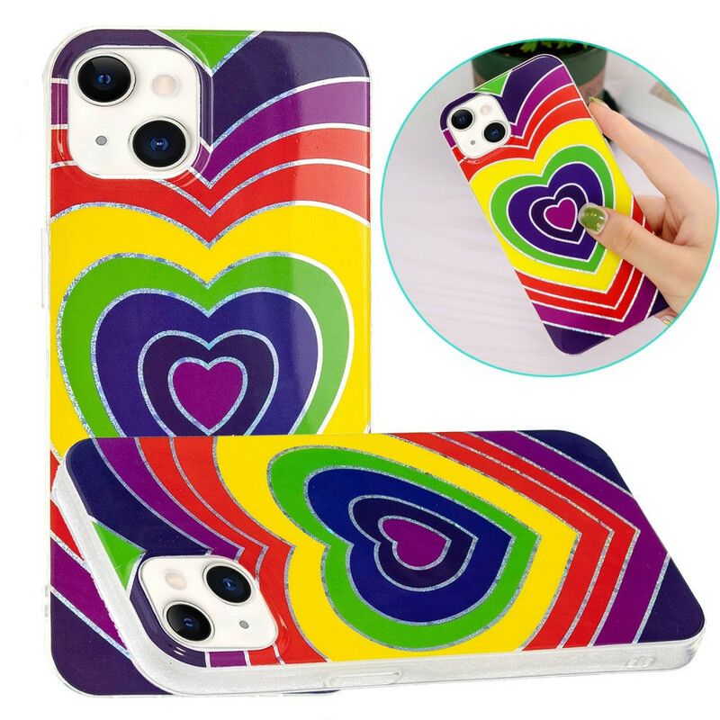 Coque iPhone 13 Coeur Psychédélique