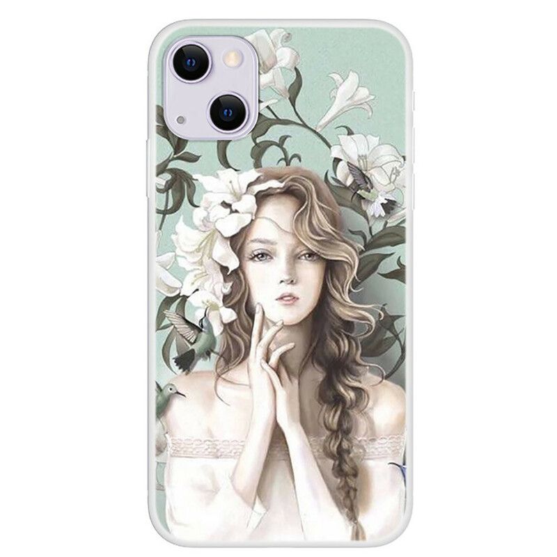 Coque iPhone 13 La Femme À Fleurs