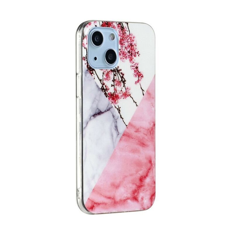 Coque iPhone 13 Marbrée Fleurs De Prunier