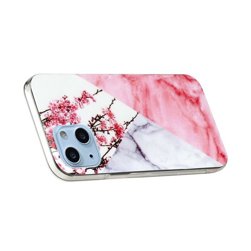 Coque iPhone 13 Marbrée Fleurs De Prunier