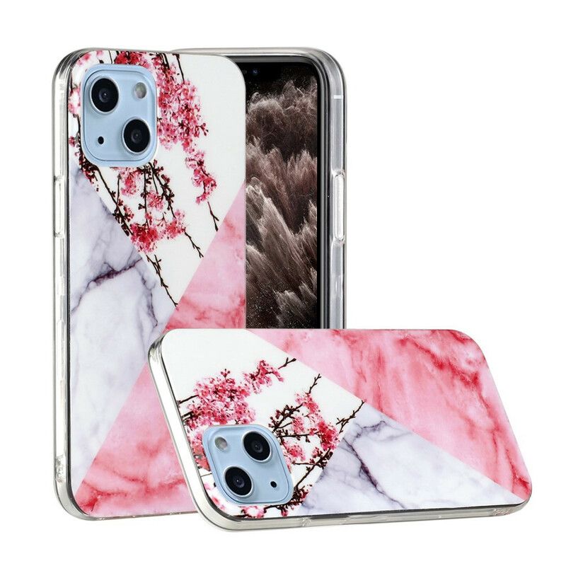 Coque iPhone 13 Marbrée Fleurs De Prunier