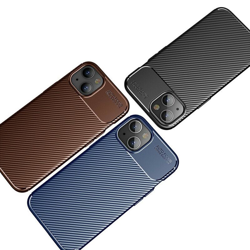 Coque iPhone 13 Mini Flexible Texture Fibre Carbone