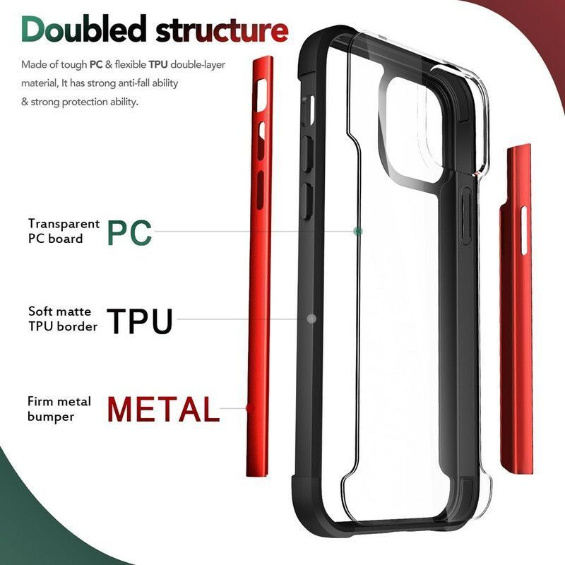 Coque iPhone 13 Mini Hybride Transparente Rebords Bumper