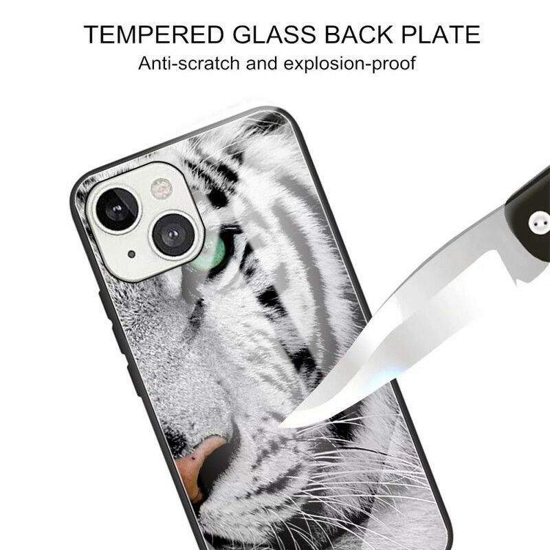 Coque iPhone 13 Mini Verre Trempé Tigre