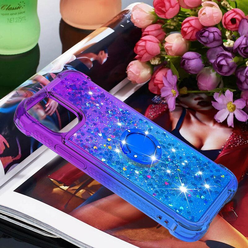 Coque iPhone 13 Paillettes Anneau-support