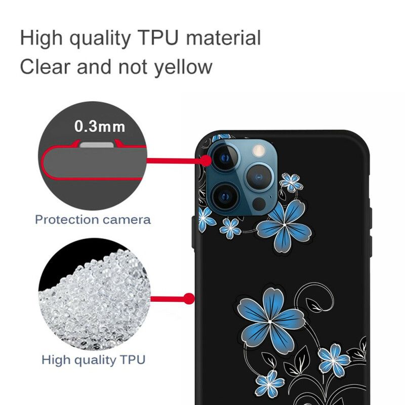 Coque iPhone 13 Pro Fleurs Bleues