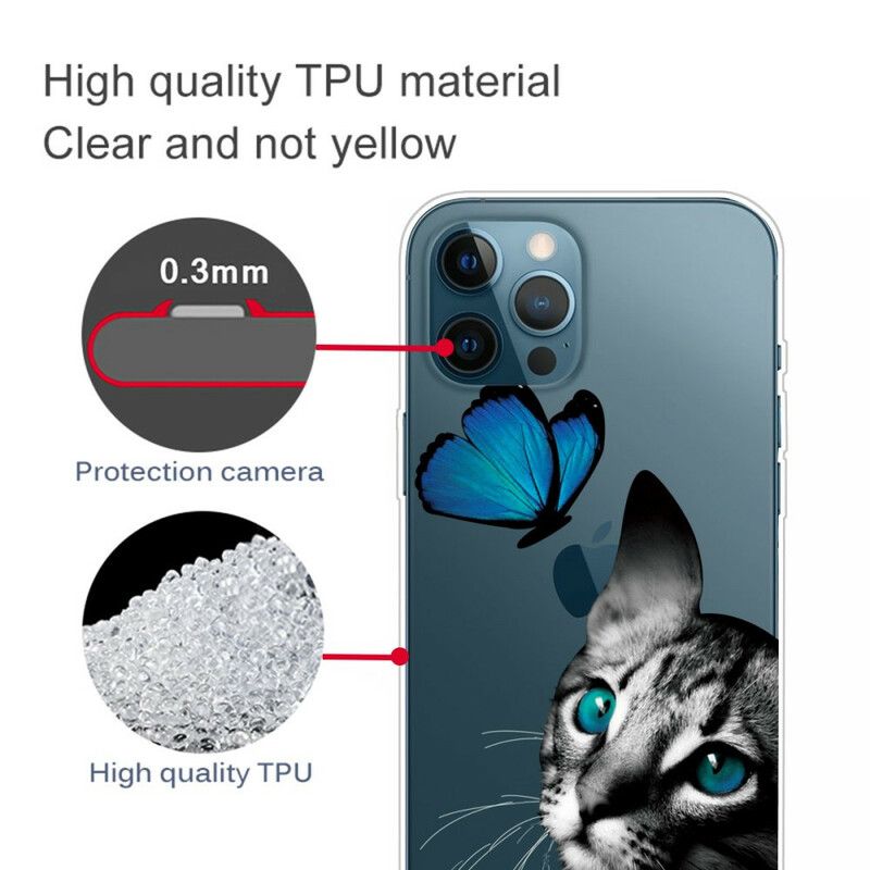 Coque iPhone 13 Pro Max Chat Et Papillon