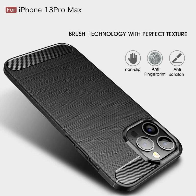 Coque iPhone 13 Pro Max Fibre Carbone Brossée