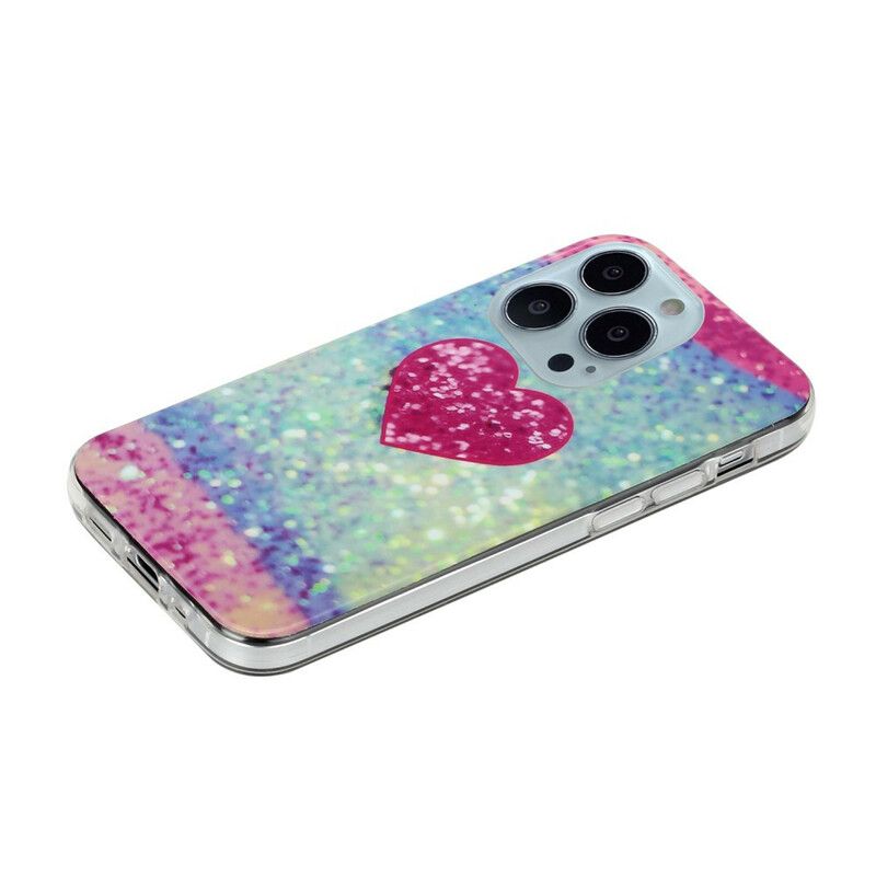 Coque iPhone 13 Pro Max Marbre Paillettes