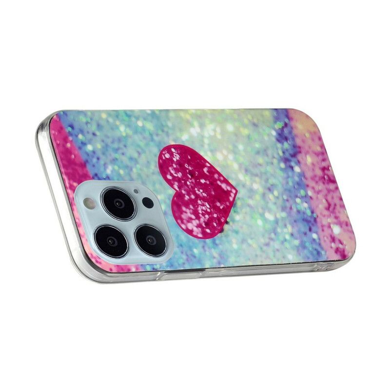 Coque iPhone 13 Pro Max Marbre Paillettes