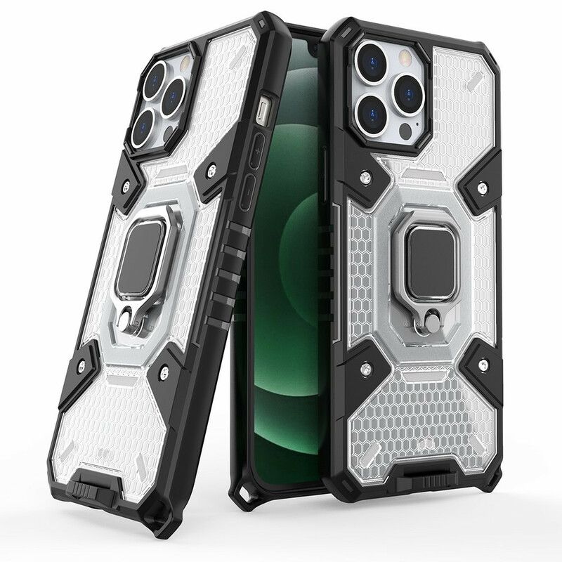 Coque iPhone 13 Pro Max Nid D'abeille Avec Anneau