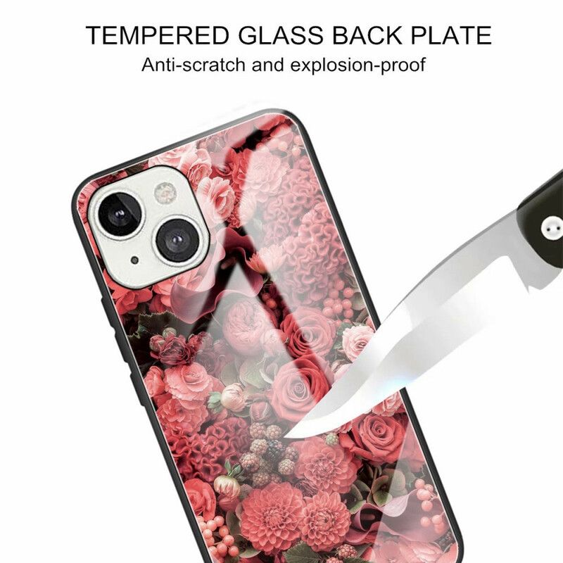 Coque iPhone 13 Pro Max Verre Trempé Fleurs Roses