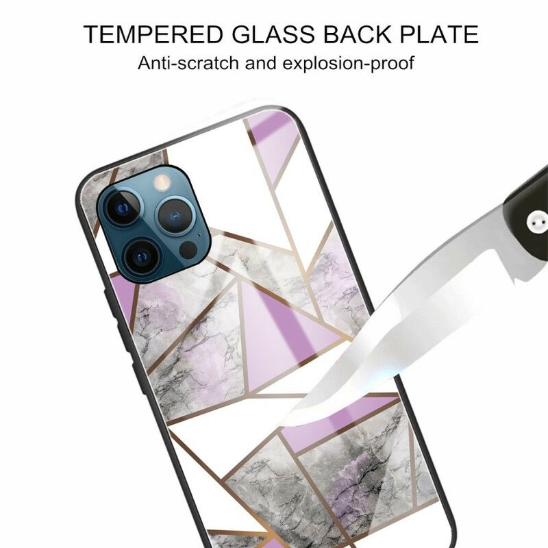 Coque iPhone 13 Pro Max Verre Trempé Marbre Géométrie