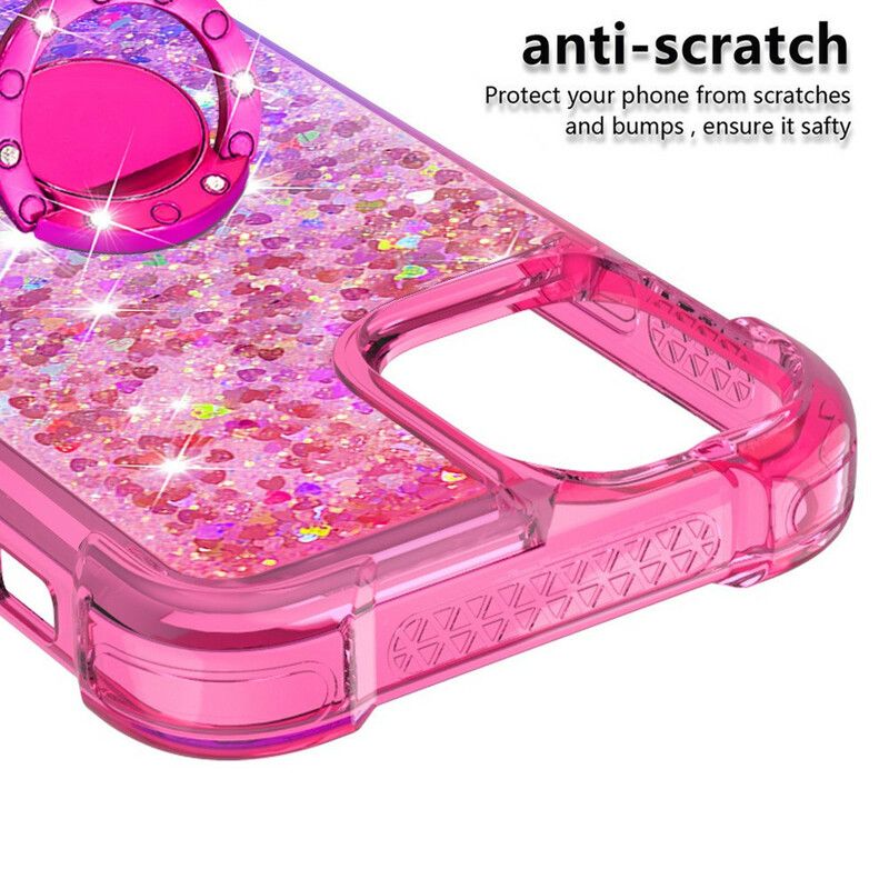 Coque iPhone 13 Pro Paillettes Anneau-support