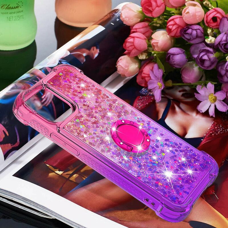 Coque iPhone 13 Pro Paillettes Anneau-support