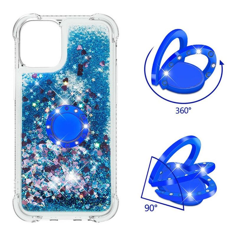 Coque iPhone 13 Pro Paillettes Avec Anneau-support