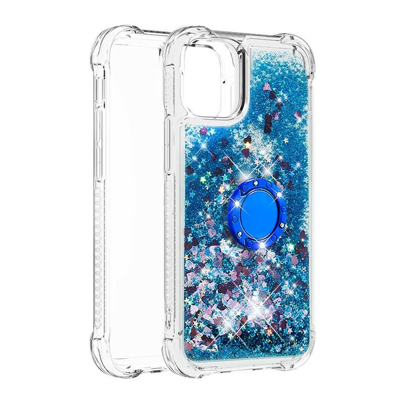 Coque iPhone 13 Pro Paillettes Avec Anneau-support