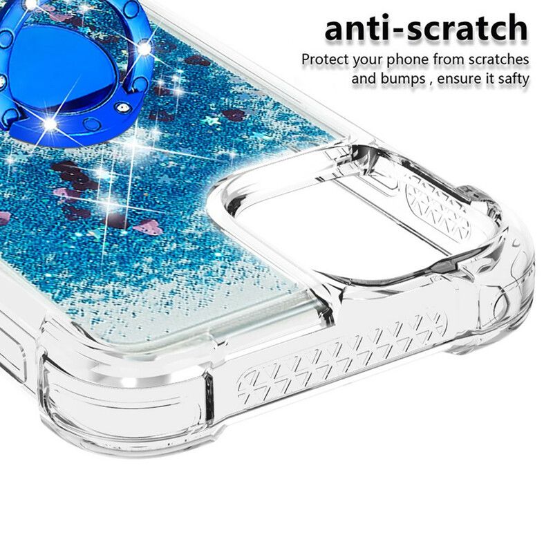 Coque iPhone 13 Pro Paillettes Avec Anneau-support