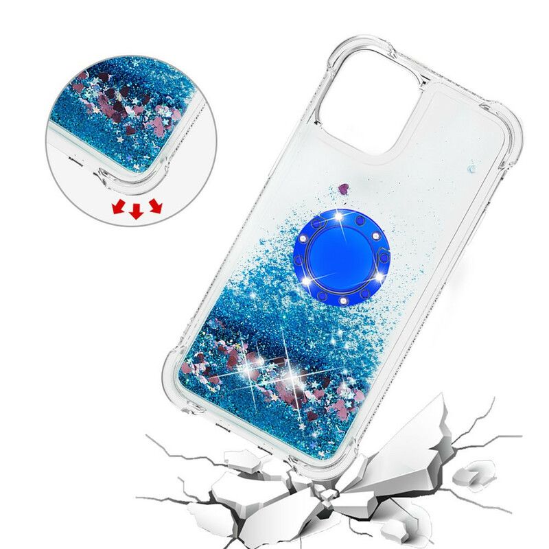 Coque iPhone 13 Pro Paillettes Avec Anneau-support