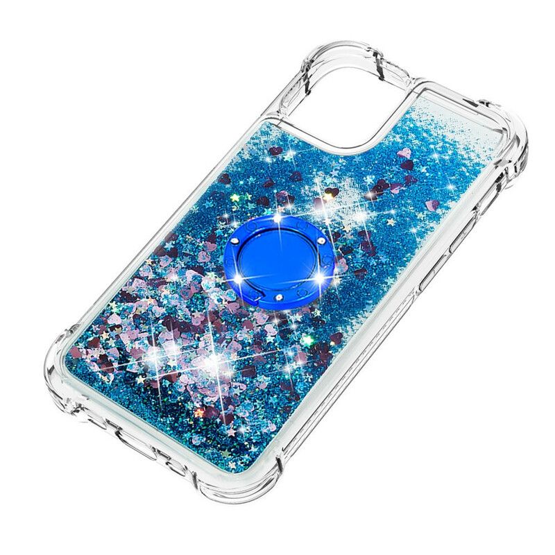 Coque iPhone 13 Pro Paillettes Avec Anneau-support