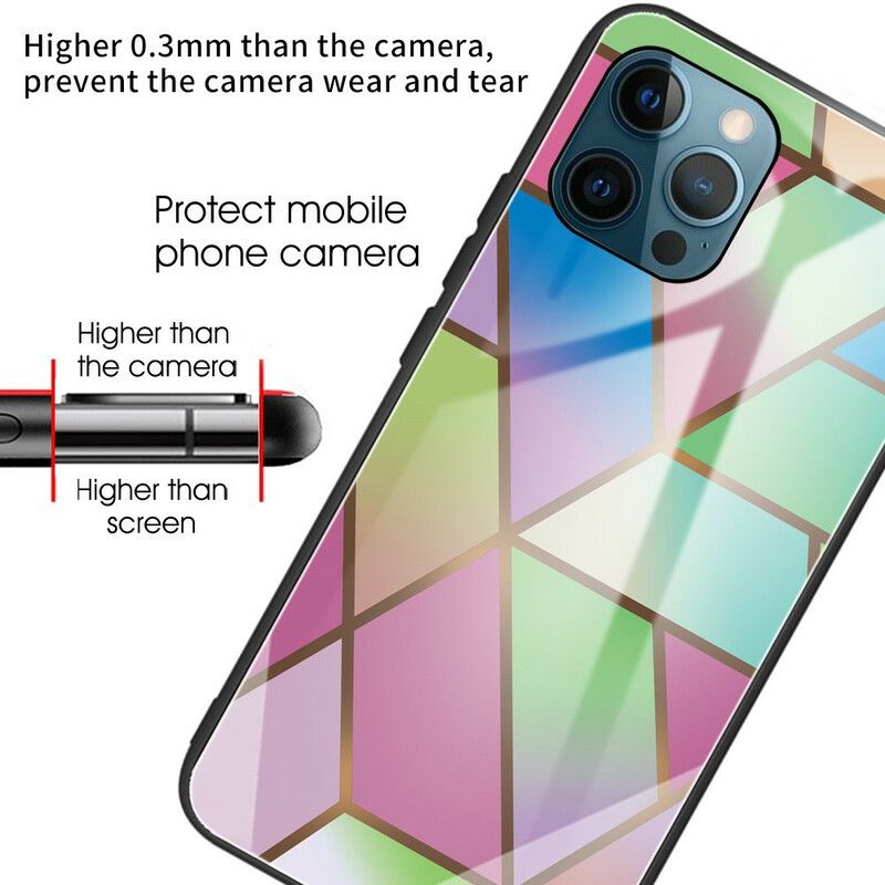 Coque iPhone 13 Pro Verre Trempé Marbre Géométrie