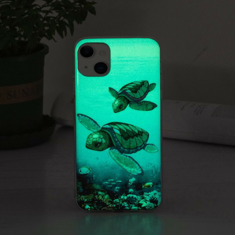 Coque iPhone 13 Tortues Fluorescente