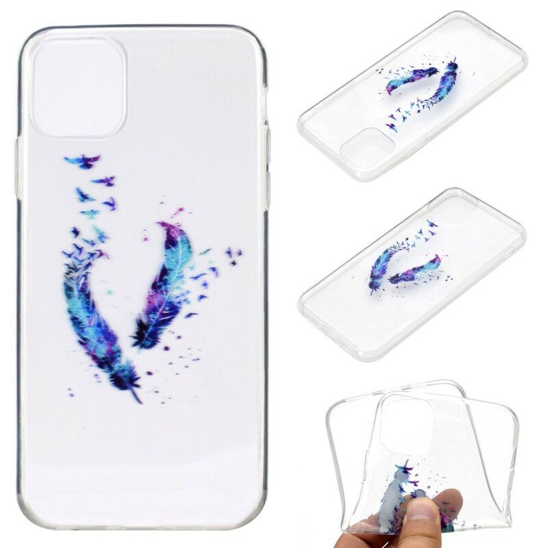 Coque iPhone 13 Transparente Plumes