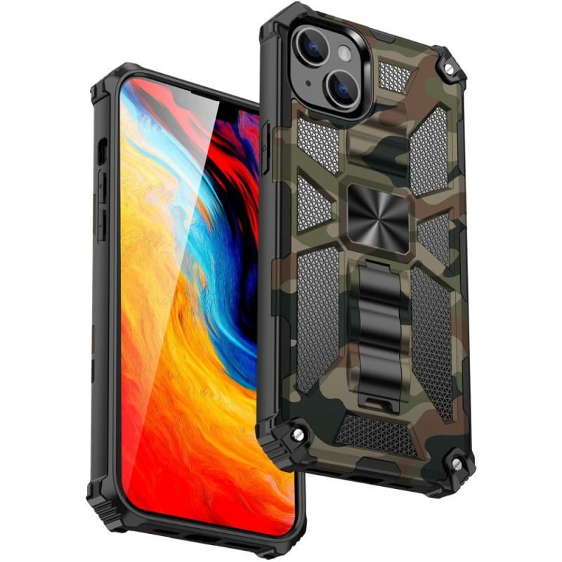 Coque iPhone 14 Camouflage Support Amovible