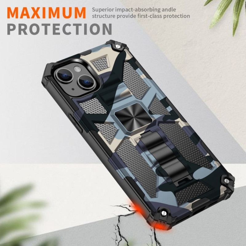 Coque iPhone 14 Camouflage Support Amovible