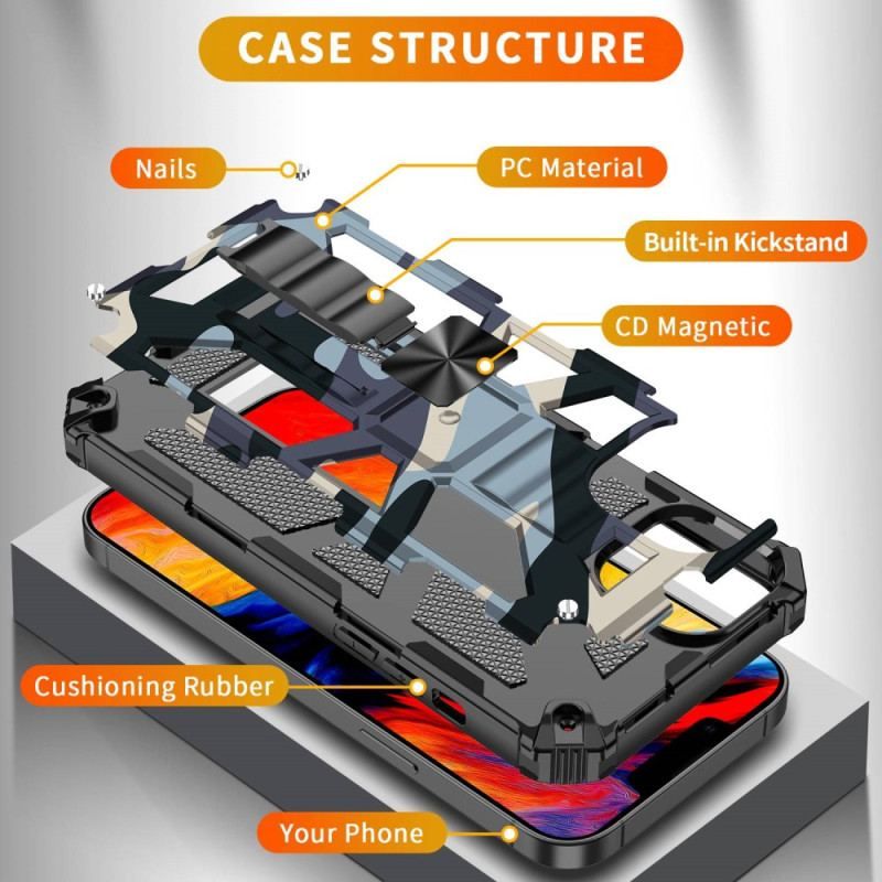 Coque iPhone 14 Camouflage Support Amovible