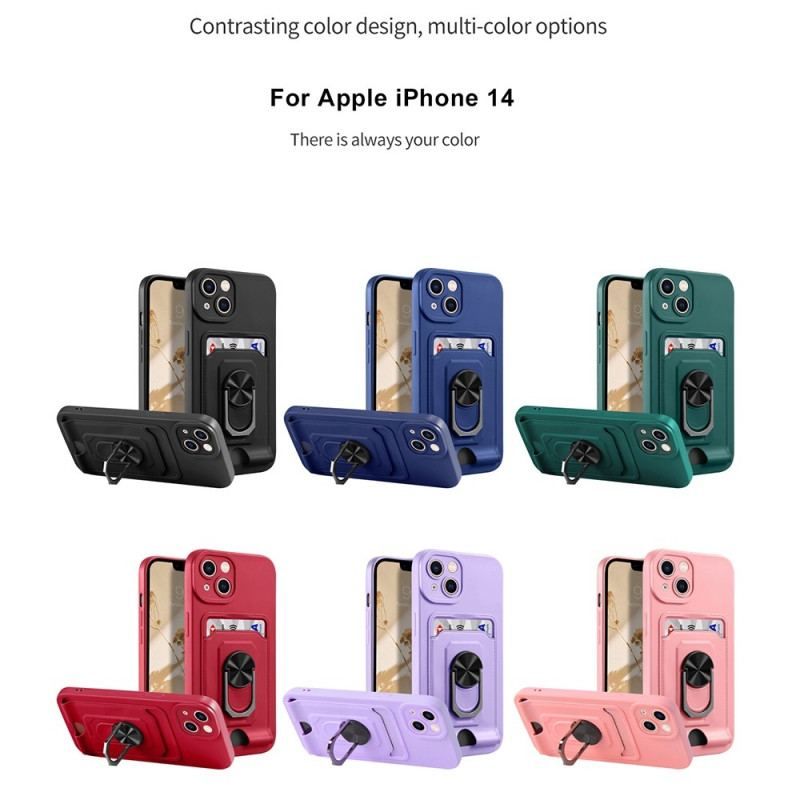 Coque iPhone 14 Plus à Cordon avec Porte-Carte et Anneau-Support