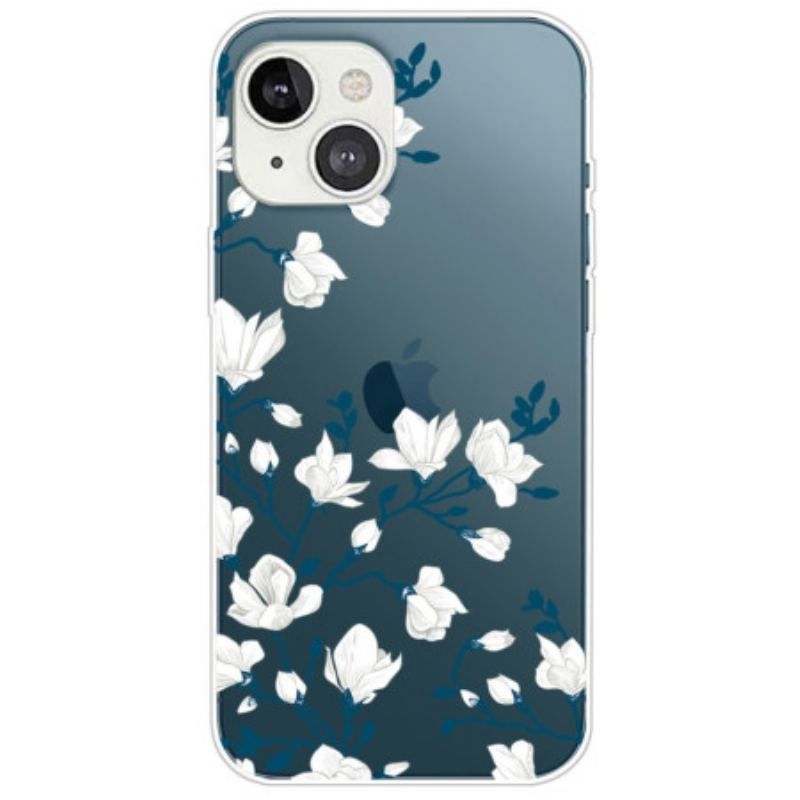 Coque iPhone 14 Plus Fleurs Blanches