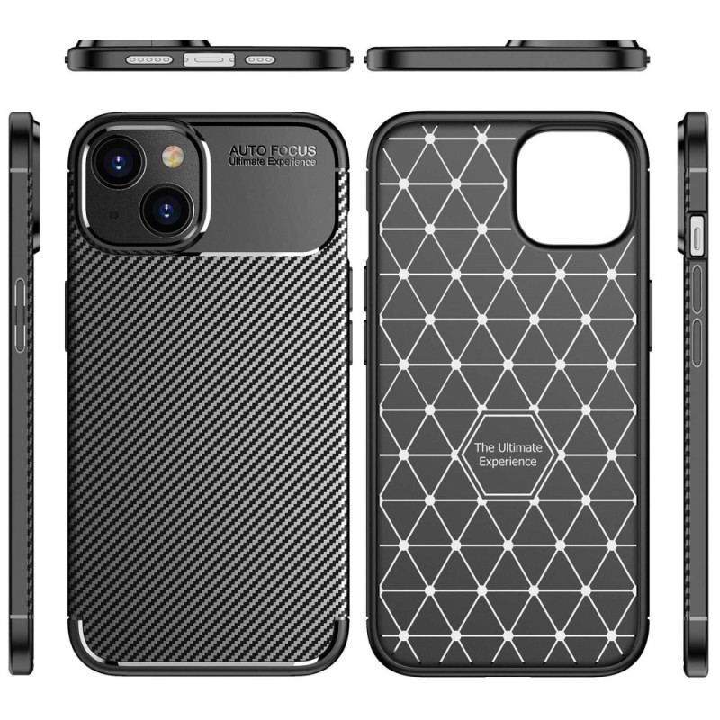 Coque iPhone 14 Plus Flexible Texture Fibre Carbone