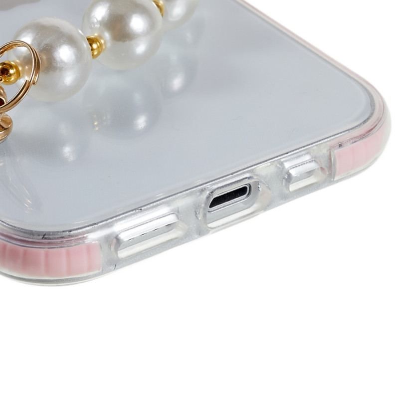 Coque iPhone 14 Plus Silicone Bracelet Perles