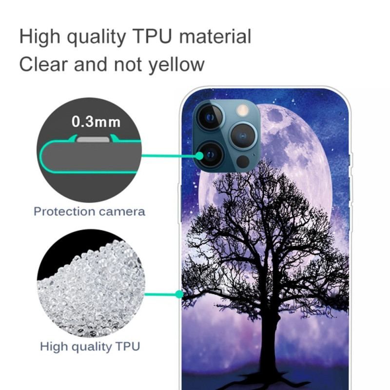 Coque iPhone 14 Pro Arbre sous la Lune