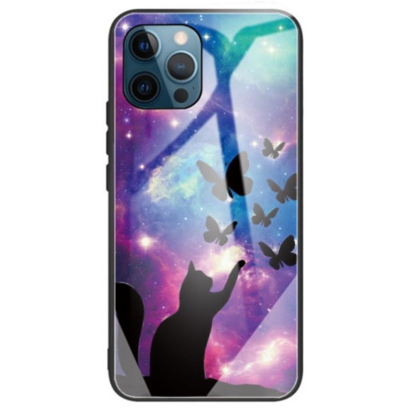 Coque iPhone 14 Pro Max Verre Trempé Chat aux Étoiles