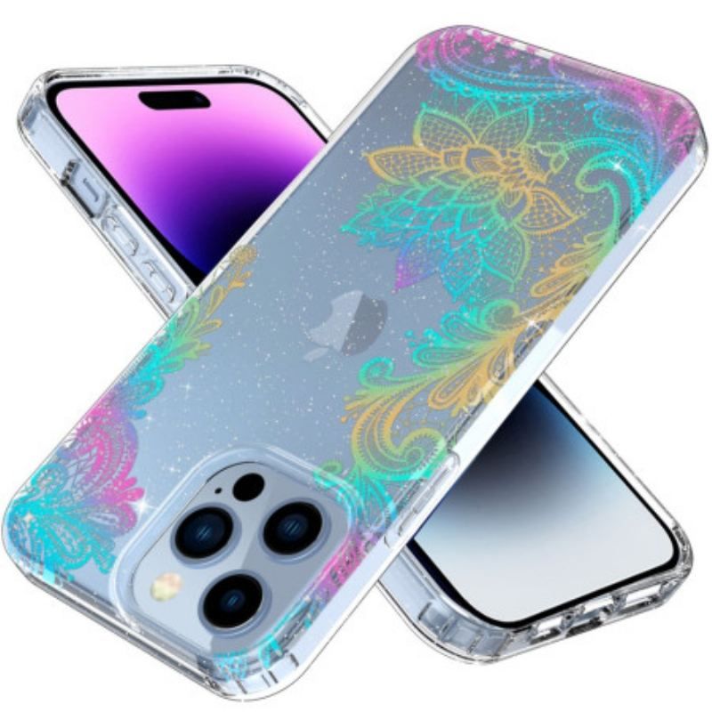 Coque iPhone 14 Pro Transparente Fleurs