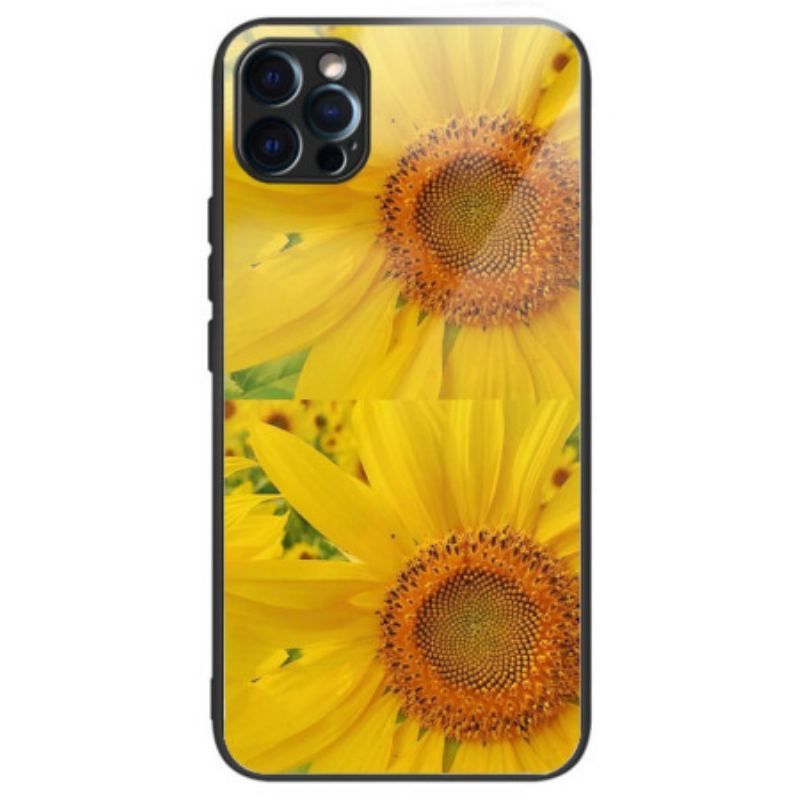 Coque iPhone 14 Pro Verre Trempé Tournesols