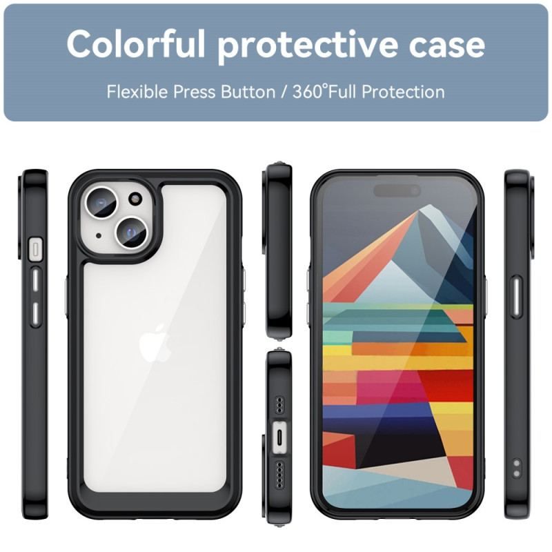 Coque iPhone 15 Plus Dos Acrylique et Rebords Silicone