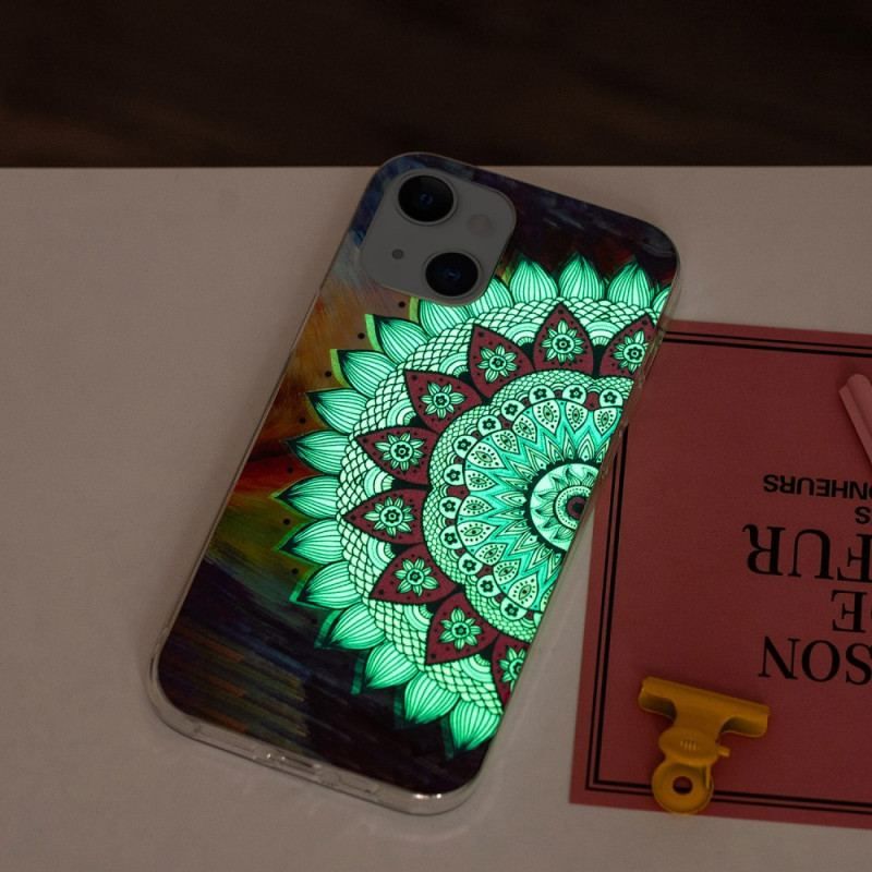 Coque iPhone 15 Plus Fluorescente Mandala