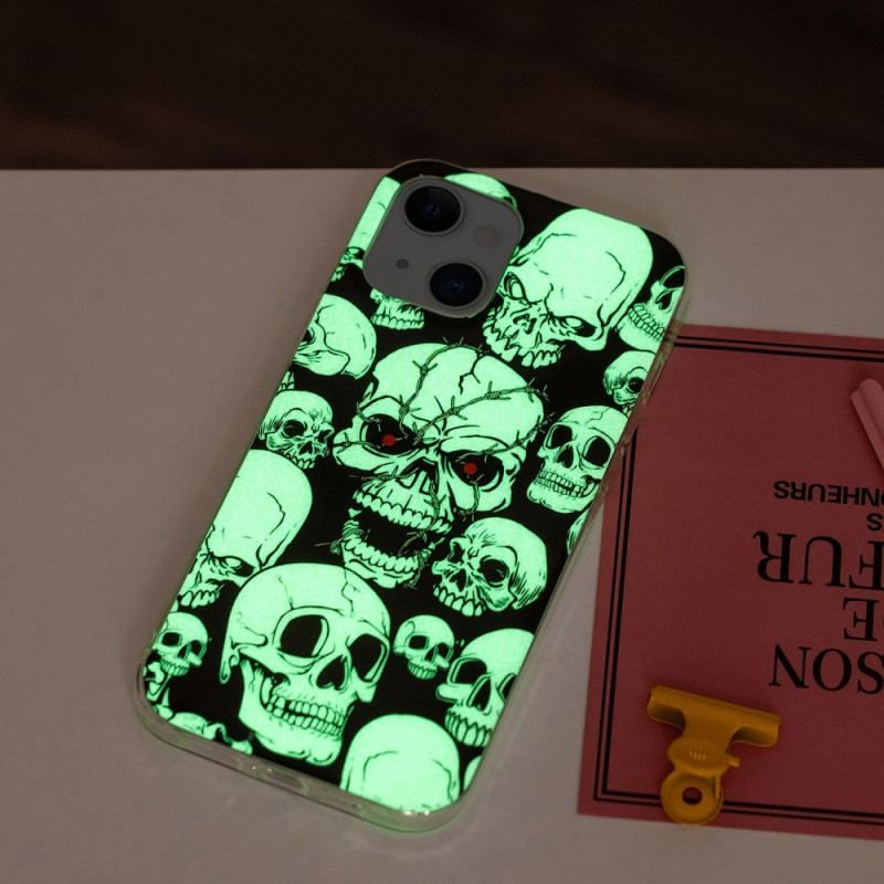 Coque iPhone 15 Plus Fluorescente Têtes de Mort