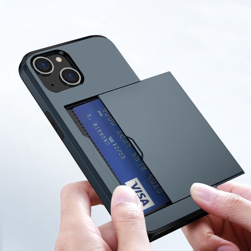 Coque iPhone 15 Plus Porte-Cartes Intégré Effet Métal