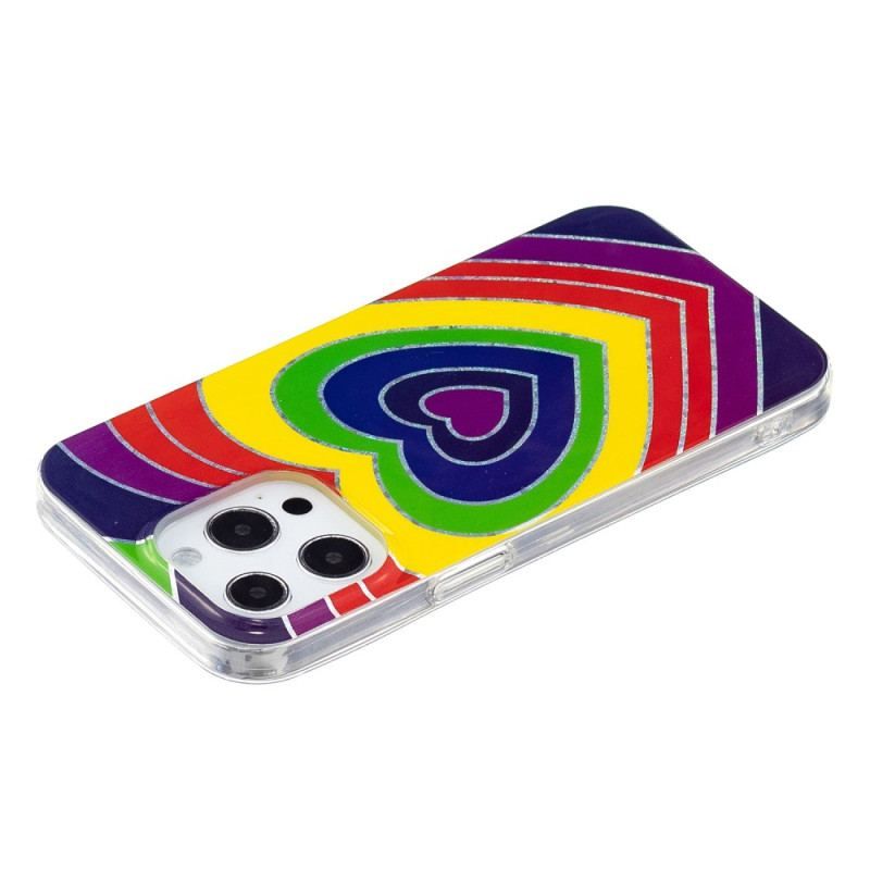 Coque iPhone 15 Pro Coeur Psychédélique