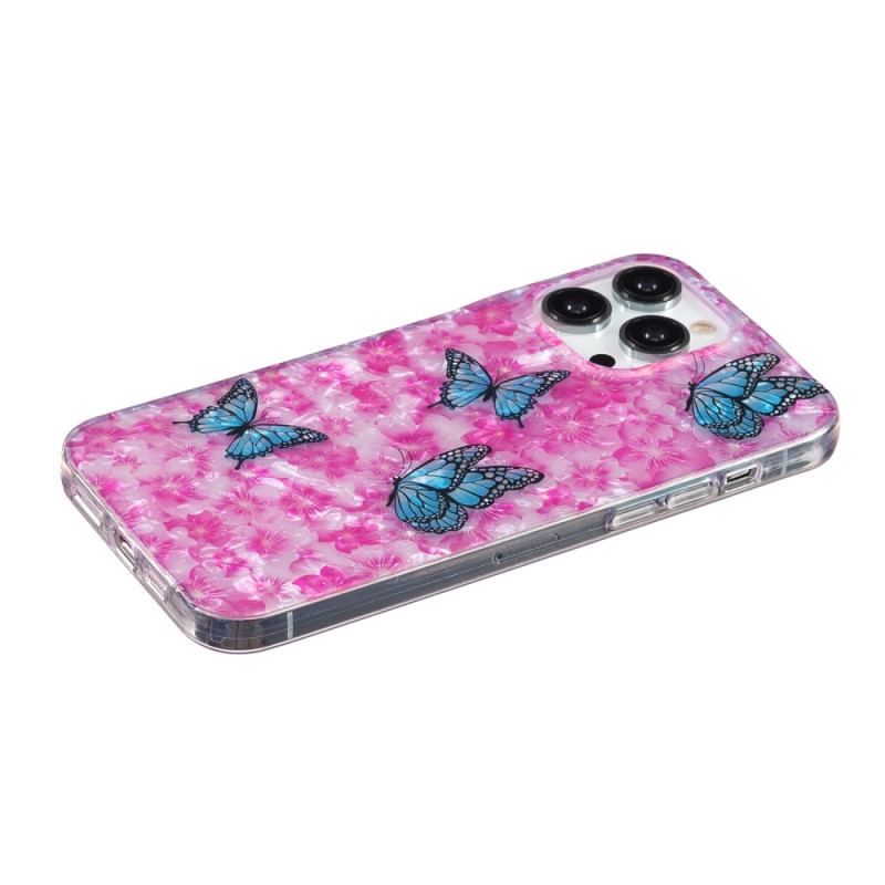 Coque iPhone 15 Pro Fleurs et Papillons