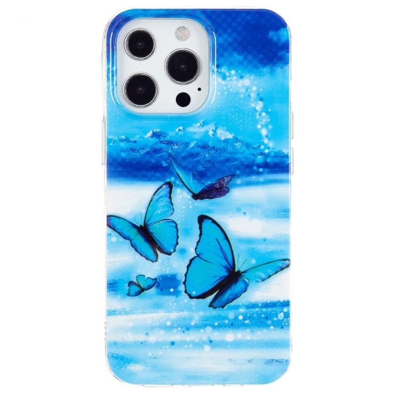 Coque iPhone 15 Pro Fluorescente Papillons